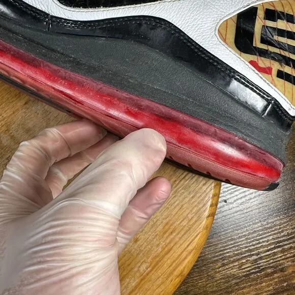 Nike Air Max LeBron 7‎ White Black Red Mens Size 12 Shoes 375664-102