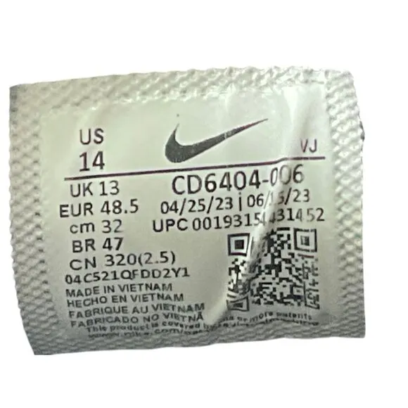 Nike Air Zoom Vomero 5 Running Shoes Mens Size 14 White/Gray Mesh Upper Comforta