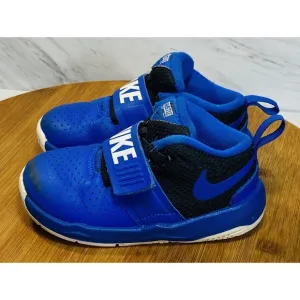 Nike Boys Shoes Royal Blue Black White Team Hustle D8 PS Sz 8C