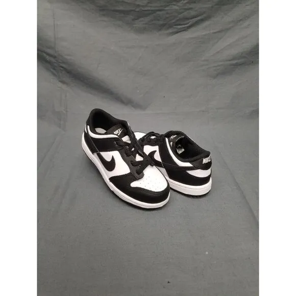 Nike Dunk Low Slip On Sneakers Kids Size 10 White Black NEW IN BOX!