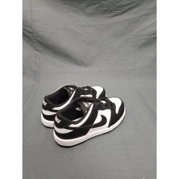 Nike Dunk Low Slip On Sneakers Kids Size 10 White Black NEW IN BOX!