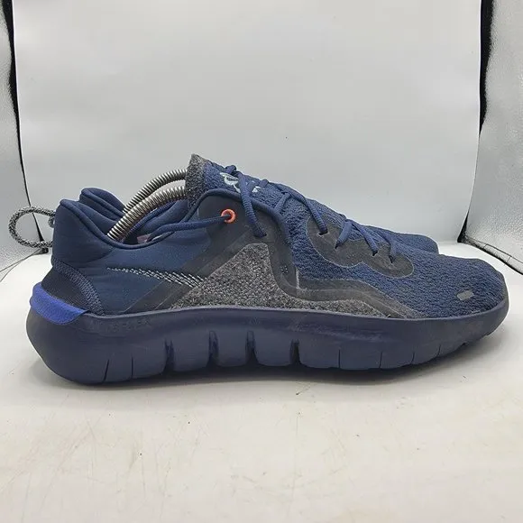 Nike Flex 2021 RN Mens 12 Midnight Navy Blue Cool Grey Running Shoes CW3408-400