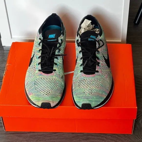 Nike Flyknit Racer Multicolor Running Shoes. Men’s Size 11 Women’s Size 12.5