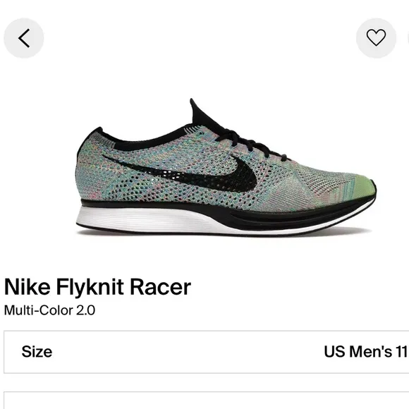 Nike Flyknit Racer Multicolor Running Shoes. Men’s Size 11 Women’s Size 12.5