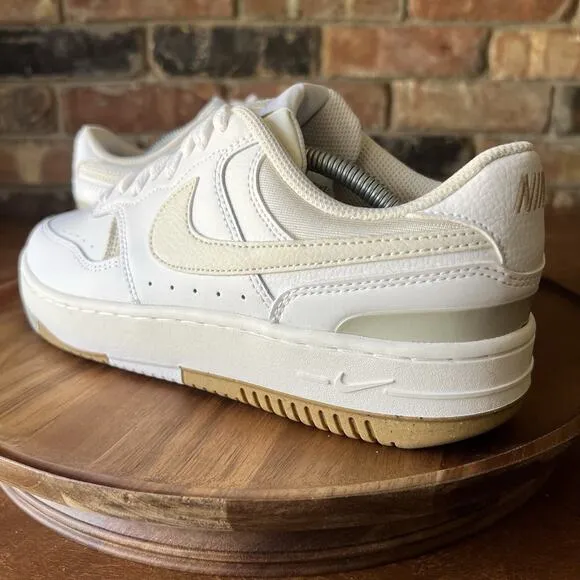 Nike Gamma Force White Phantom Light Bone Leather Sneaker Shoes Size 8.5