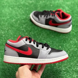 Nike Jordan 1 Low Cement Fire Red GS Shoes 553560-060 VNDS Sz 4.5