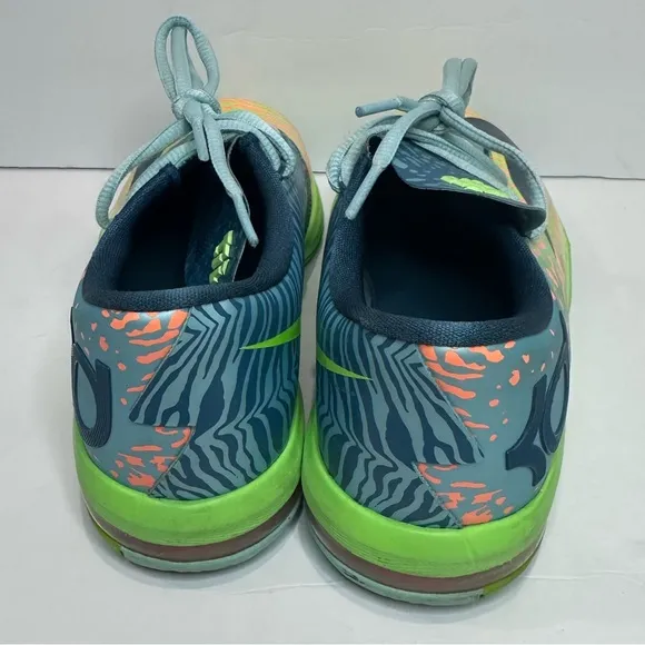 Nike KD 6 Kids' Neon Green and Blue Athletic Shoes