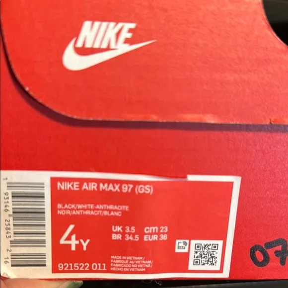 Nike kids Black Air Max 97 (GS) Shoes