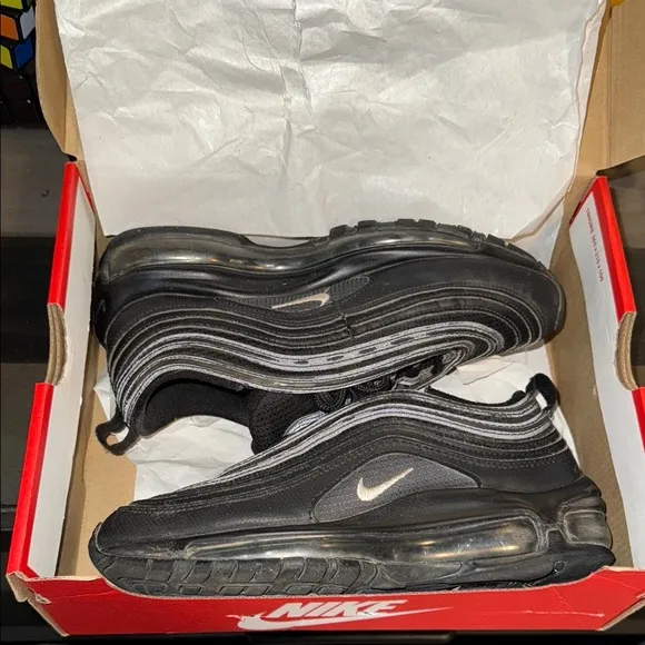 Nike kids Black Air Max 97 (GS) Shoes