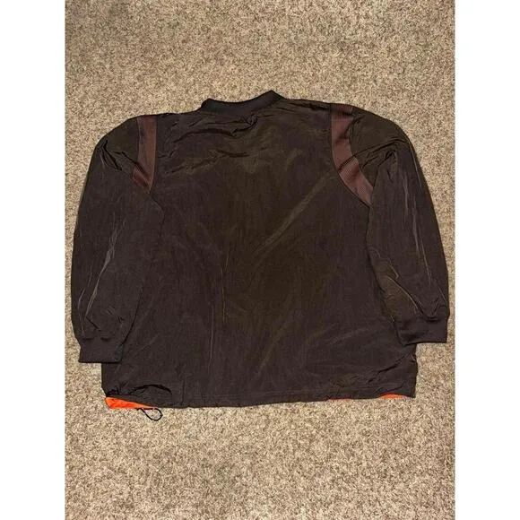 Nike Mens Brown Cleveland Browns Sideline Team ID Reversible Pullover Windshirt