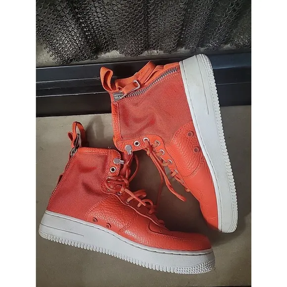 Nike SF Air Force 1 NEW! Mid 917753-800 Orange Basketball Shoes Sneakers…