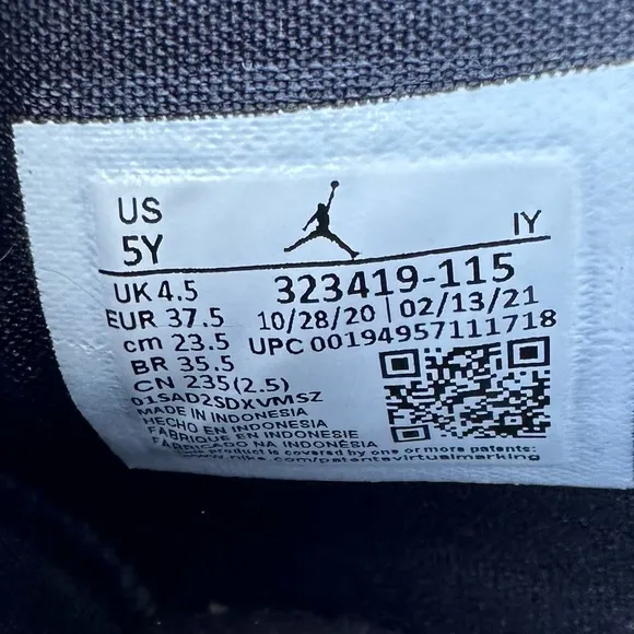 Nike Shoes Youth 5 Air Jordan Rings Tropical Twist GS 323419-115 White Black.