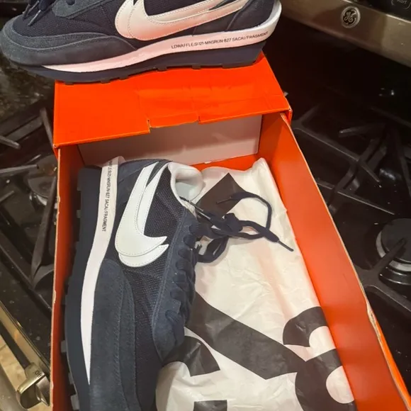 Nike x Sacai x Fragment LD Wafflr Blue and White Men's Sneakers