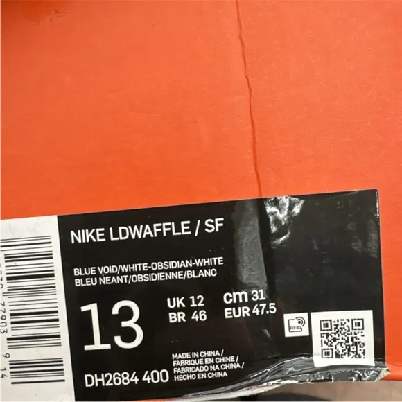 Nike x Sacai x Fragment LD Wafflr Blue and White Men's Sneakers