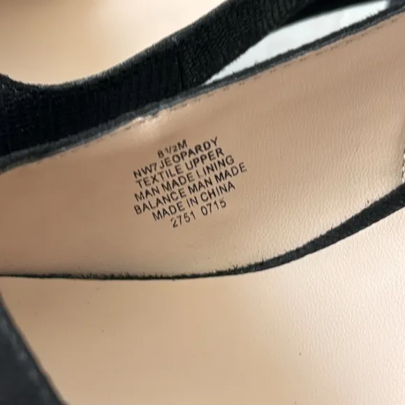 Nine West Jeopardy Peep Toe Slingback Pumps Sandals Heels Black 8.5