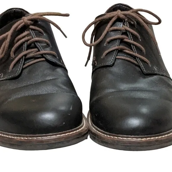 Noat Chief color block black brown lace up slip resistant shock relief loafer 13