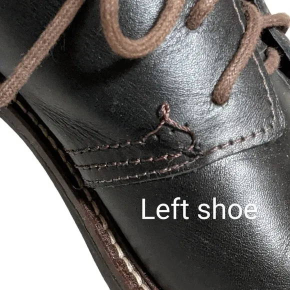 Noat Chief color block black brown lace up slip resistant shock relief loafer 13