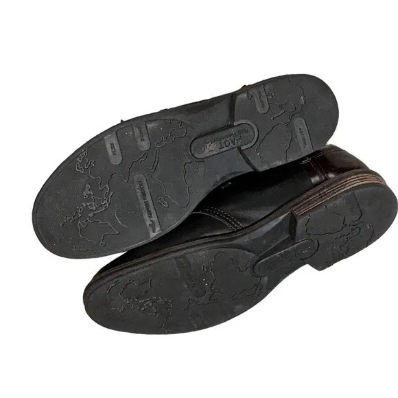 Noat Chief color block black brown lace up slip resistant shock relief loafer 13