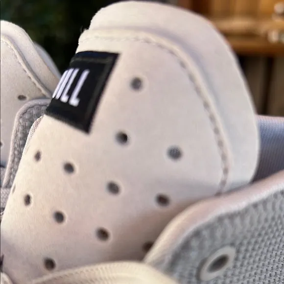 NOBULL Gray and White Athletic Shoes with Breathable Mesh