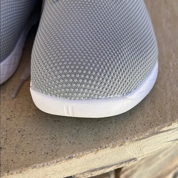NOBULL Gray and White Athletic Shoes with Breathable Mesh