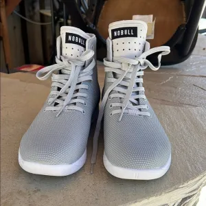 NOBULL Gray and White Athletic Shoes with Breathable Mesh