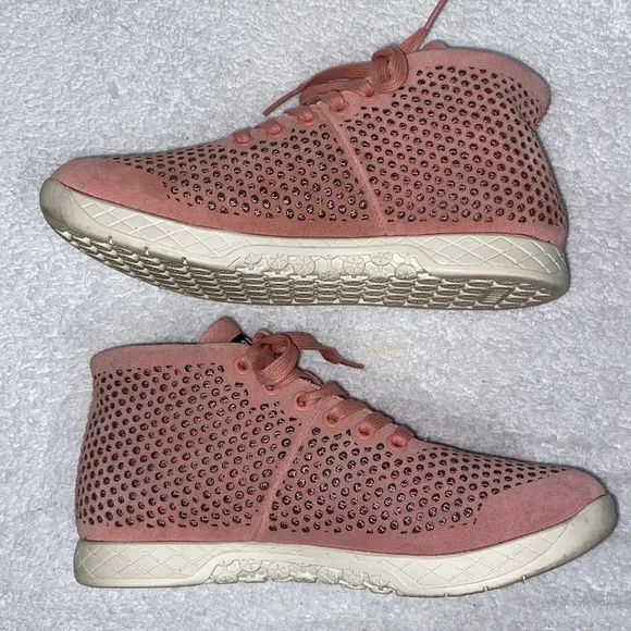 NOBULL Rose Suede Mid Trainers Women's Size 7 Pink Training Shoes