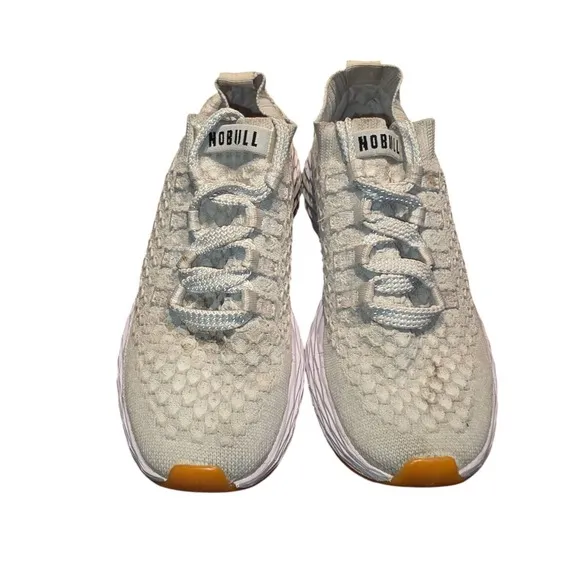 NoBull White All Day Knit Trainer Sneakers Mens 4.5 Womens 6 Shoes NOBULL