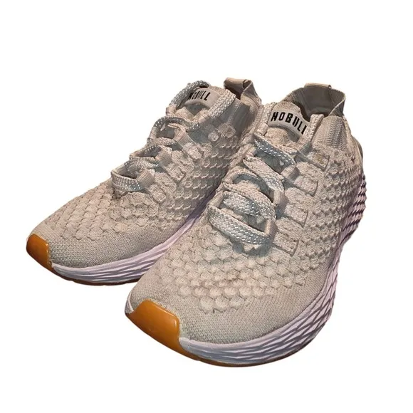 NoBull White All Day Knit Trainer Sneakers Mens 4.5 Womens 6 Shoes NOBULL