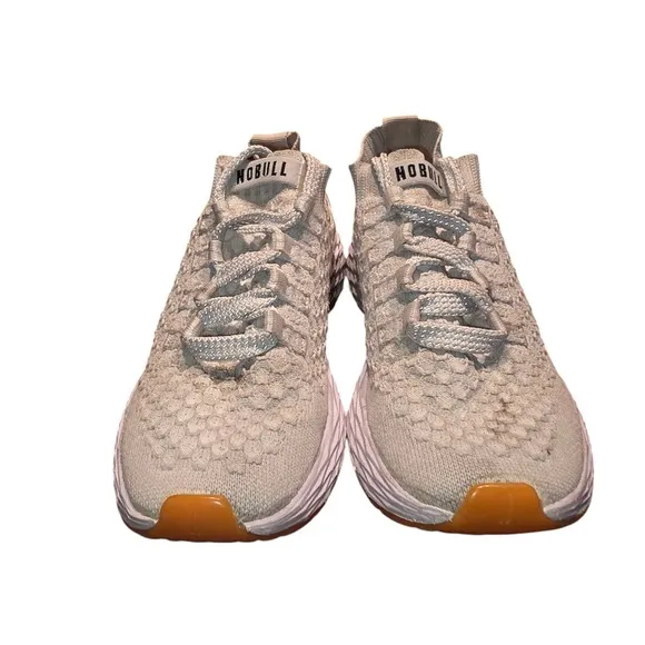 NoBull White All Day Knit Trainer Sneakers Mens 4.5 Womens 6 Shoes NOBULL