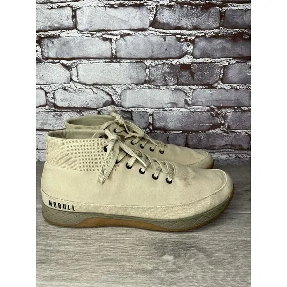 Nobull Mid Desert Trainer Canvas Beige Fabric Lace Up Sneakers Men 13M US/47.5EU