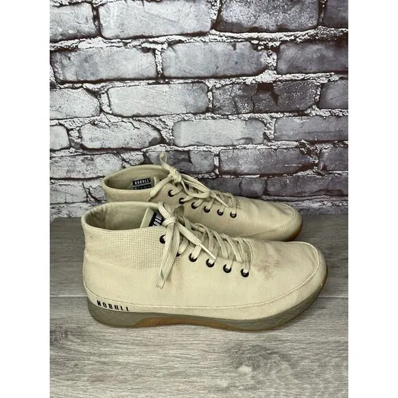 Nobull Mid Desert Trainer Canvas Beige Fabric Lace Up Sneakers Men 13M US/47.5EU