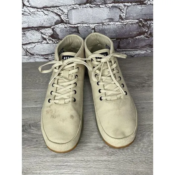 Nobull Mid Desert Trainer Canvas Beige Fabric Lace Up Sneakers Men 13M US/47.5EU