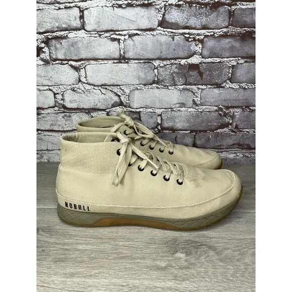 Nobull Mid Desert Trainer Canvas Beige Fabric Lace Up Sneakers Men 13M US/47.5EU