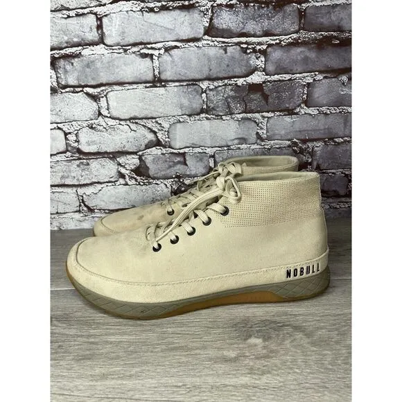 Nobull Mid Desert Trainer Canvas Beige Fabric Lace Up Sneakers Men 13M US/47.5EU