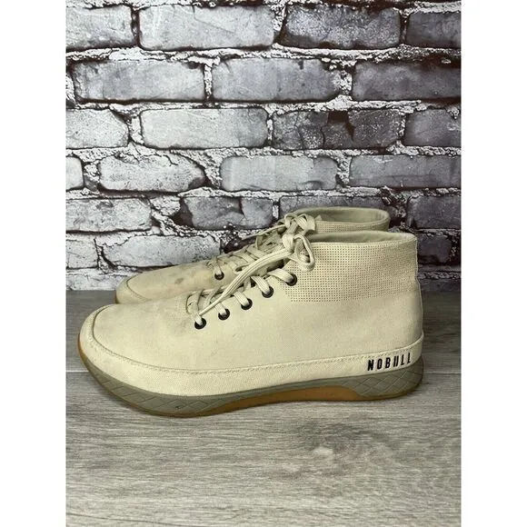 Nobull Mid Desert Trainer Canvas Beige Fabric Lace Up Sneakers Men 13M US/47.5EU