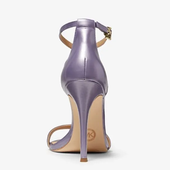 NWB MICHAEL KORS ANTONIA SANDAL PEARLIZED Orched Heel Sandal 40SOATHA1W Sz 9M