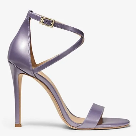 NWB MICHAEL KORS ANTONIA SANDAL PEARLIZED Orched Heel Sandal 40SOATHA1W Sz 9M