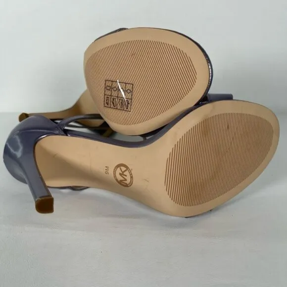 NWB MICHAEL KORS ANTONIA SANDAL PEARLIZED Orched Heel Sandal 40SOATHA1W Sz 9M
