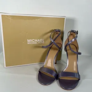 NWB MICHAEL KORS ANTONIA SANDAL PEARLIZED Orched Heel Sandal 40SOATHA1W Sz 9M