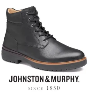 NWOB $199 JOHNSTON &amp; MURPHY XC4 HENSON PLAIN TOE BOOT BLACK Size 13