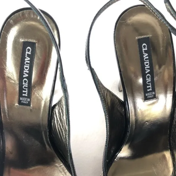 NWOB Claudia Ciuti Snake Skin Platform Open Toe Sandals