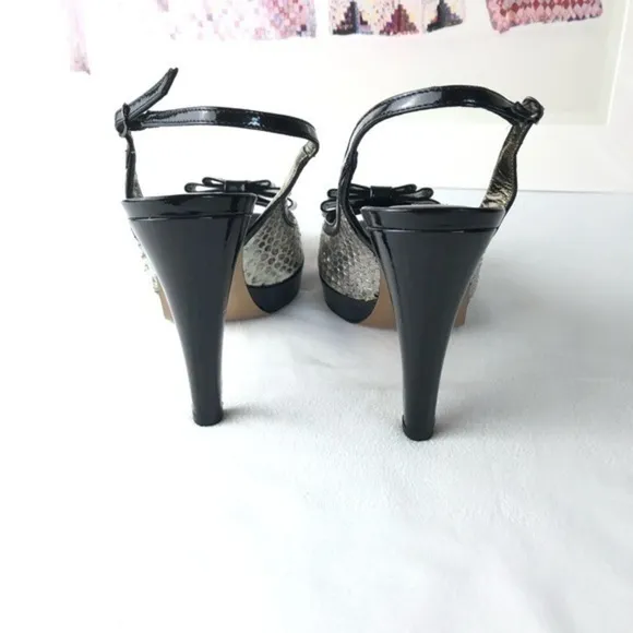 NWOB Claudia Ciuti Snake Skin Platform Open Toe Sandals