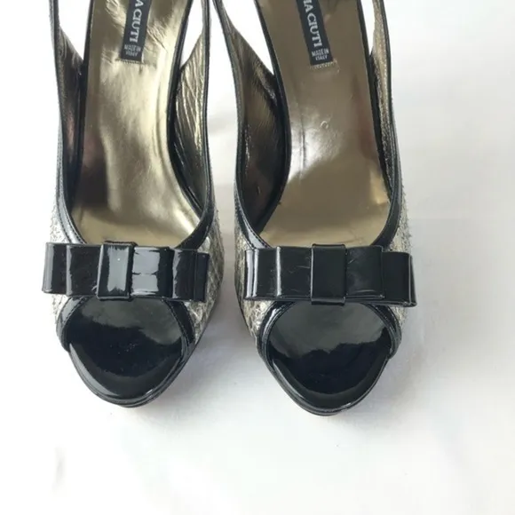NWOB Claudia Ciuti Snake Skin Platform Open Toe Sandals