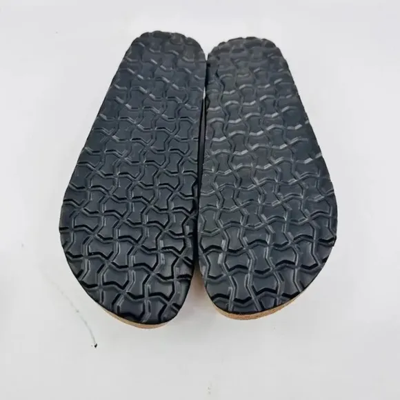 NWOB Cushionaire Lane Slide Sandals Suede Insole Faux Leather Black Mens 8.5M