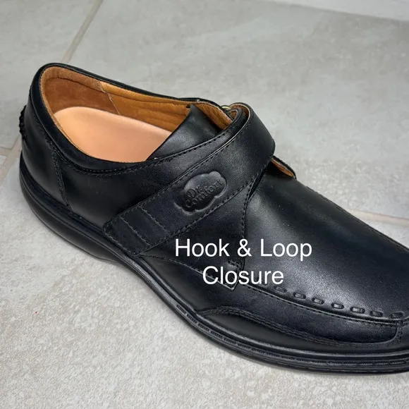 NWOB Dr. Comfort 6210 Frank Black Leather Monk Strap Split Toe Shoes Men US 9W
