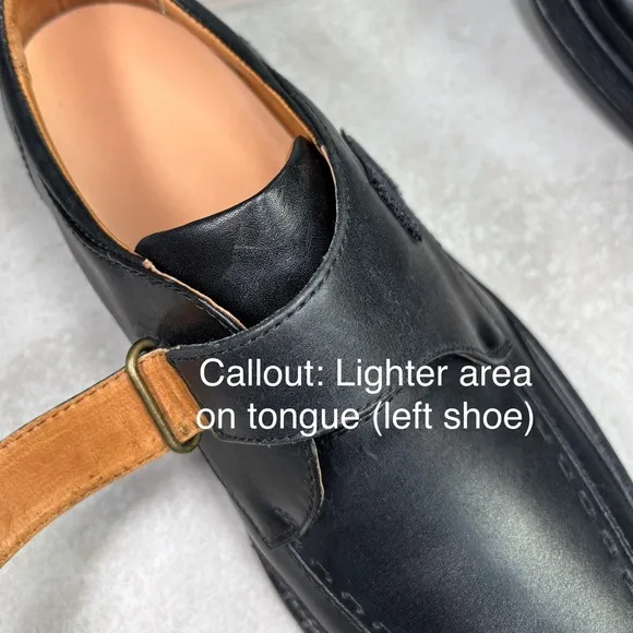 NWOB Dr. Comfort 6210 Frank Black Leather Monk Strap Split Toe Shoes Men US 9W