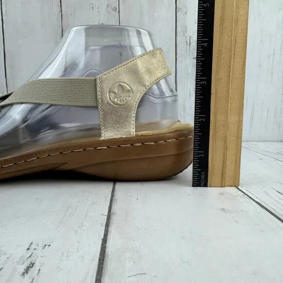 NWOB Rieker Off White Regina B9 Comfort Strap Sandal Size 41/9.5