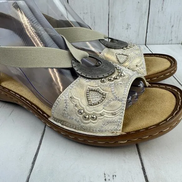 NWOB Rieker Off White Regina B9 Comfort Strap Sandal Size 41/9.5