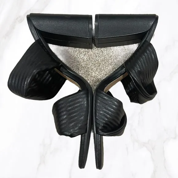 NWOT Dolce Vita Women's Black Emeley Slip-On Double Band Heeled Sandals, Size 10