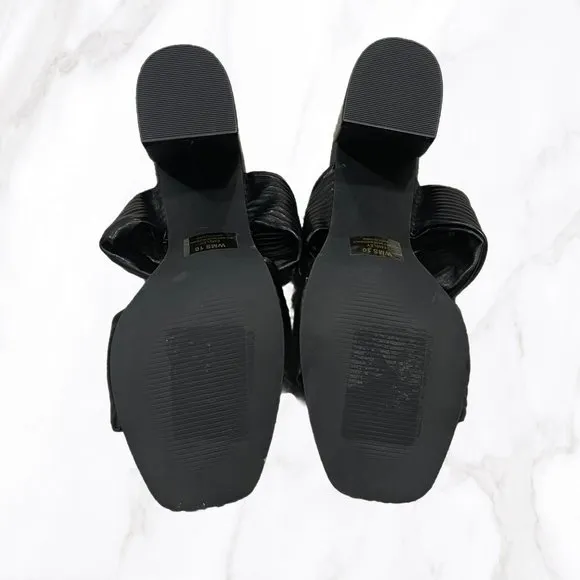 NWOT Dolce Vita Women's Black Emeley Slip-On Double Band Heeled Sandals, Size 10